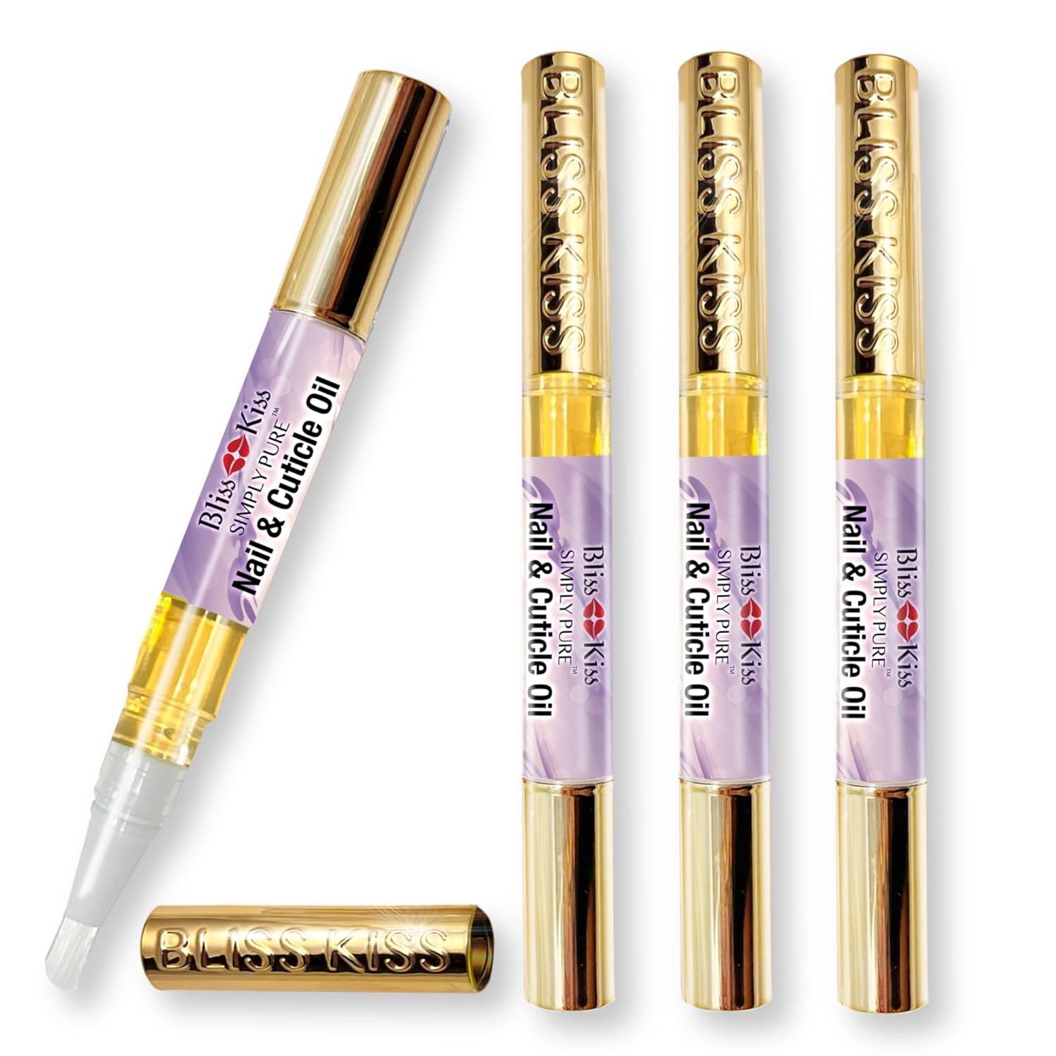 Bliss Kiss | 4 Lavender Vanilla | Oil Cuticle Pen w/Vitamin E & Jojoba⏤Nail Strengthener Nail Growth Serum for Brittle Peeling Breaking Thin Nails-Velvo Beauty