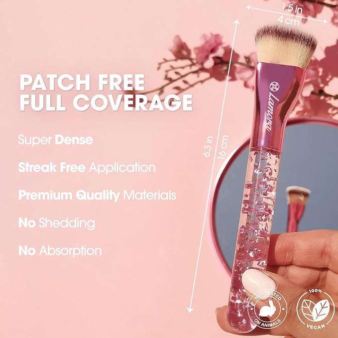 Blending Liquid Makeup Foundation Brush - Kabuki Contour Brush, Face Buffing Brush With Pro Quality Synthetic Dense Bristles For Stippling Mineral Cream, Powder, Blush-Velvo Beauty