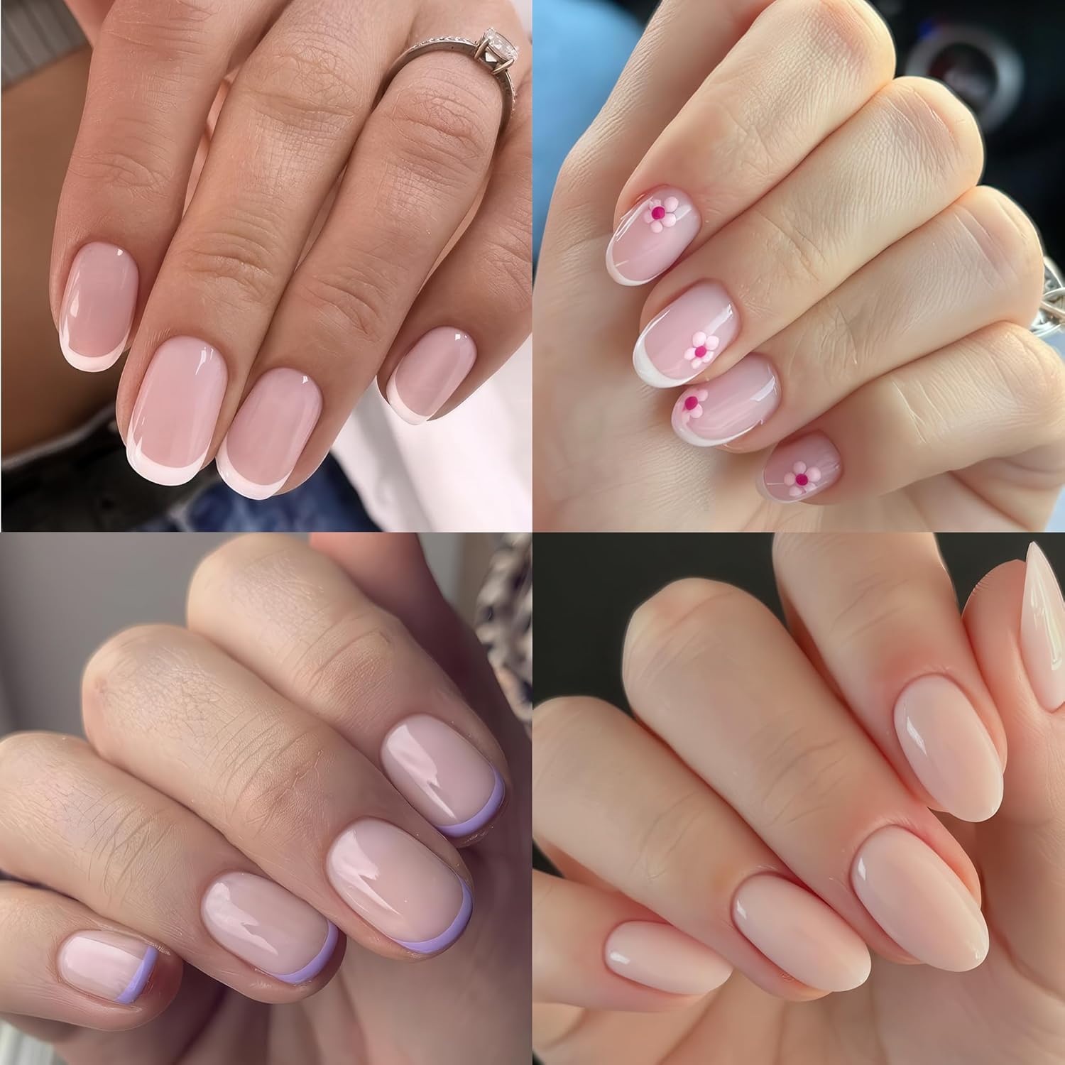 Short Oval Round Nail Tips, 504Pcs Pre-shaped Gel Short Nail Tips Oval Shape, 15 Sizes Half Matte Clear Almond Acrylic False Nails No Need File for Nail Extension DIY Salon-Velvo Beauty