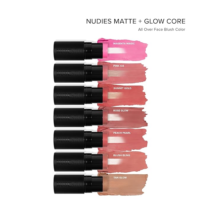 Nudies Matte + Glow Core All Over Face Blush Color - Sunset Gold