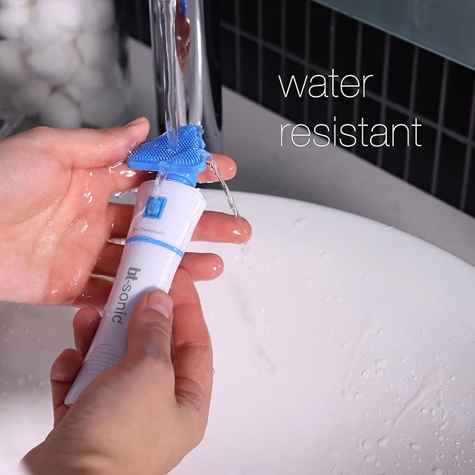 Bio-Therapeutic bt-Sonic Facial Cleansing Brush, Microsonic Handheld Silicone Face Cleanser, Exceptional Quality Water Resistant Face Exfoliator-Velvo Beauty