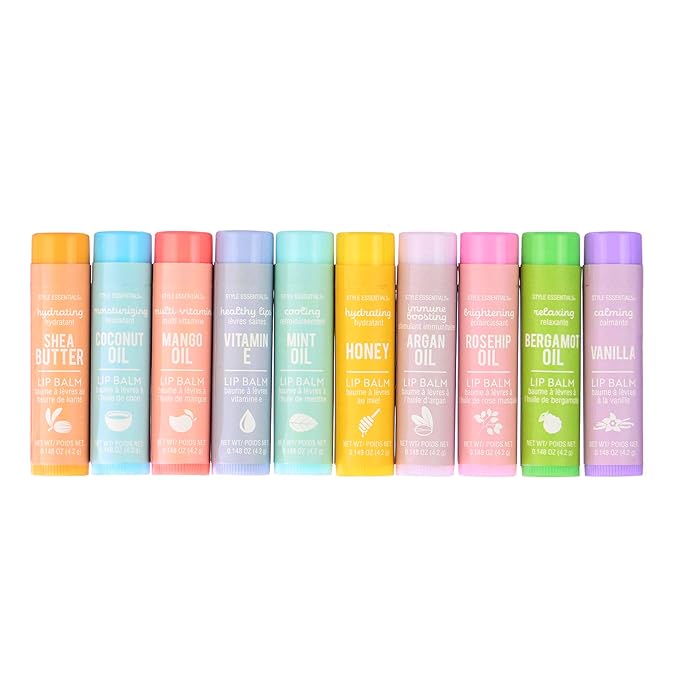 Expressions 10pc Lip Balm Collection -Hydrating Lip Balms Infused- Enriched Lip Balm Set-Velvo Beauty