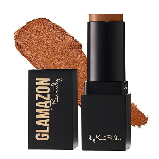 Glamazon Second to None Foundation Stick, Miss Mocha, Light-to-Full Coverage, Weightless Makeup With a Glowy Natural Finish-Velvo Beauty