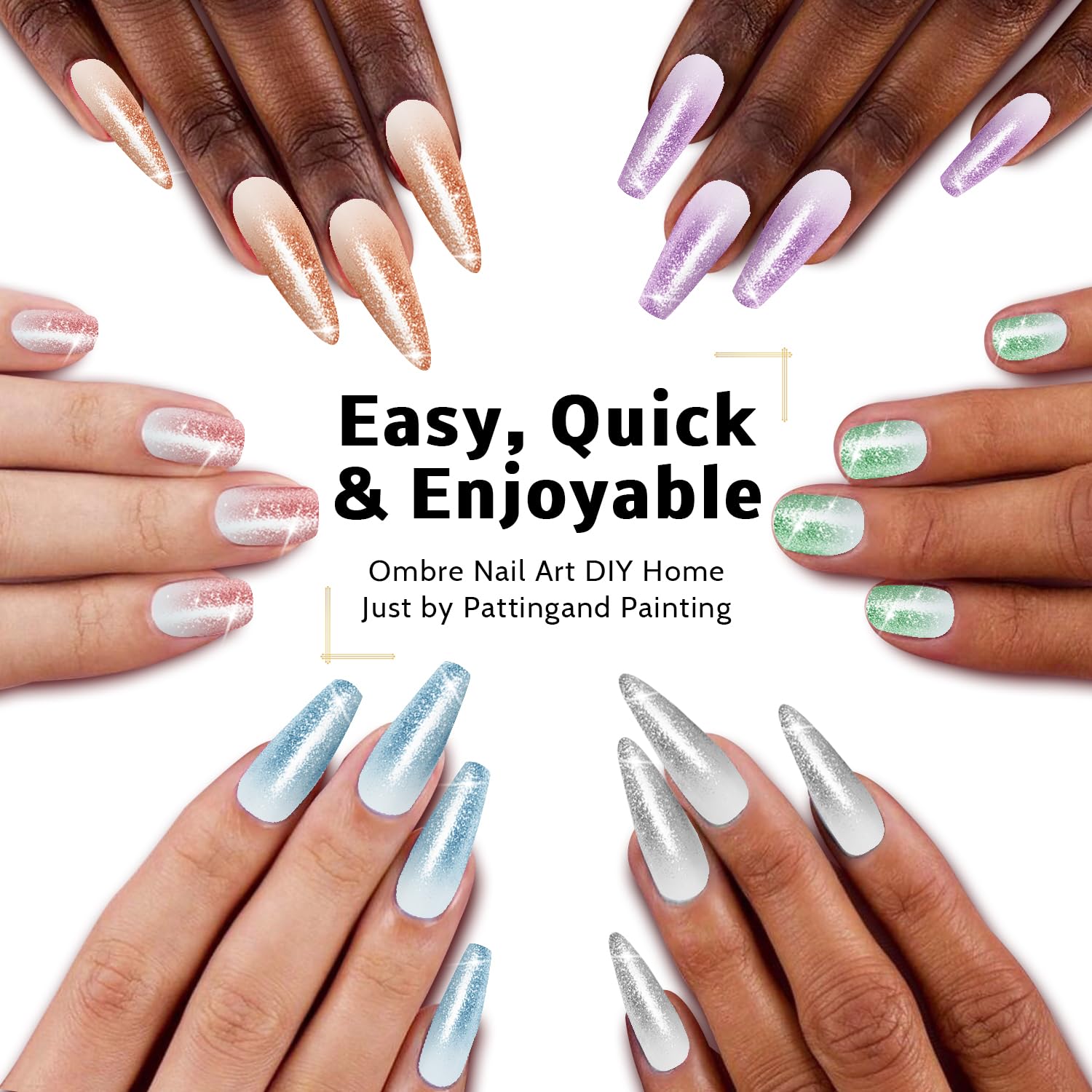 Sponge Pat Paint Nail Gel, 9 Colors Ombre Nails Gradient Gel Nail Blush Blooming Aura Nails Drawing Stripper Floral Painting Nail Art, No Wipe, UV/LED Curing (9 Colors K)-Velvo Beauty