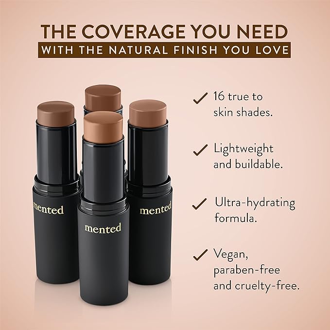 Mented Cosmetics Foundation Stick, Contour Stick, Or Concealer Stick for Medium Skin, Foundation for Black Women Makeup Stick, Dark Contour Stick, Stick Foundation Makeup Vegan and Cruelty Free, L10-Velvo Beauty