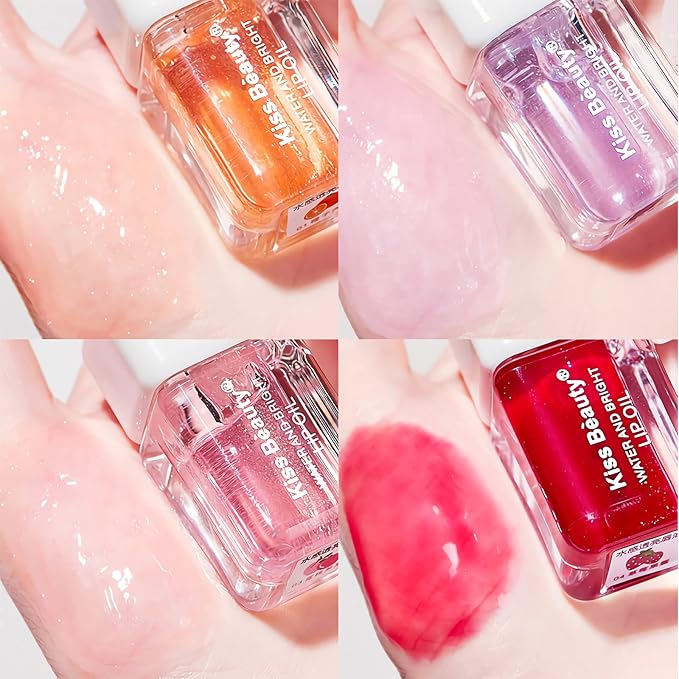 Plumping Lip Oil,Lip Gloss Hydrating Tinted Lip Balm Lip Care Transparent Toot Lip Oil Tinted Lip Glow Oil Long Lasting Nourishing Non-sticky Repairing Lightening Lip Lines Shine Primer Lip Tint（Grape)-Velvo Beauty