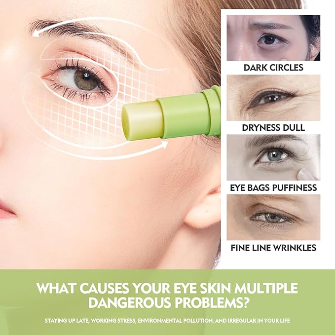 Retinol Eye Stick Anti Aging Eye Cream For Dark Circles and Puffiness, Fade Fine Lines and Firm Skin, Under Eye Balm Glow, Brightening Stick for Daily Anti-wrinkle Cream-Velvo Beauty