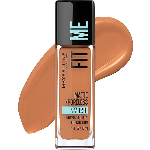 Maybelline New York Fit Me Matte Plus Pore Less Foundation, Spicy Brown, 1 Fluid Ounce-Velvo Beauty