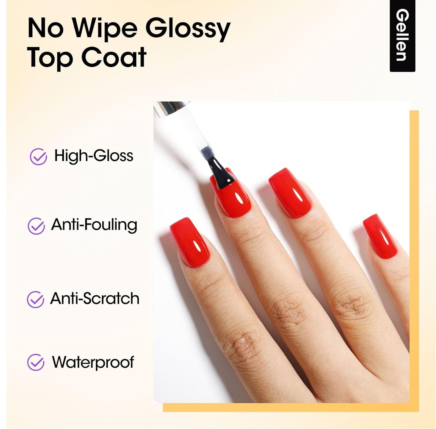 GELLEN 18 ml Glossy Top Coat Gel, Base Coat Gel & Cuticle Oil-Velvo Beauty