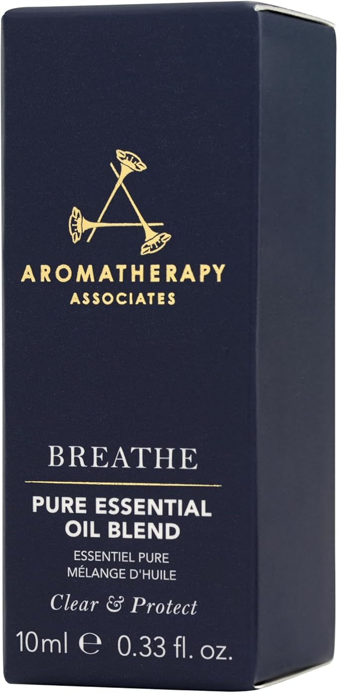 Aromatherapy Associates Breathe Pure Essential Oil Blend. Premium Undiluted Blend to Awaken Your Senses. Hand-Crafted with Eucalyptus, Tea Tree and Pine (0.33 fl oz)-Velvo Beauty