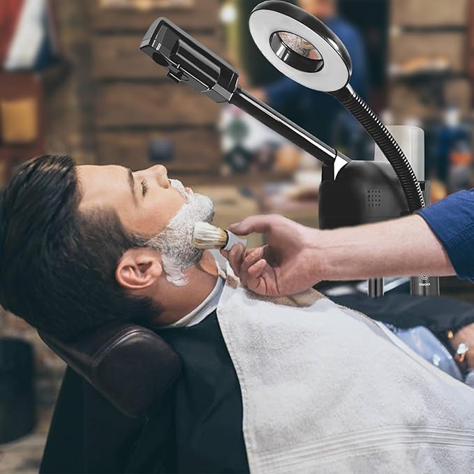 Professional Facial Steamer 2 in1 Steamer for Face 5X LED Magnifying Lamp Facial Steamer for Esthetician Beauty Face Equipment Use at Home or Salon（Black）-Velvo Beauty