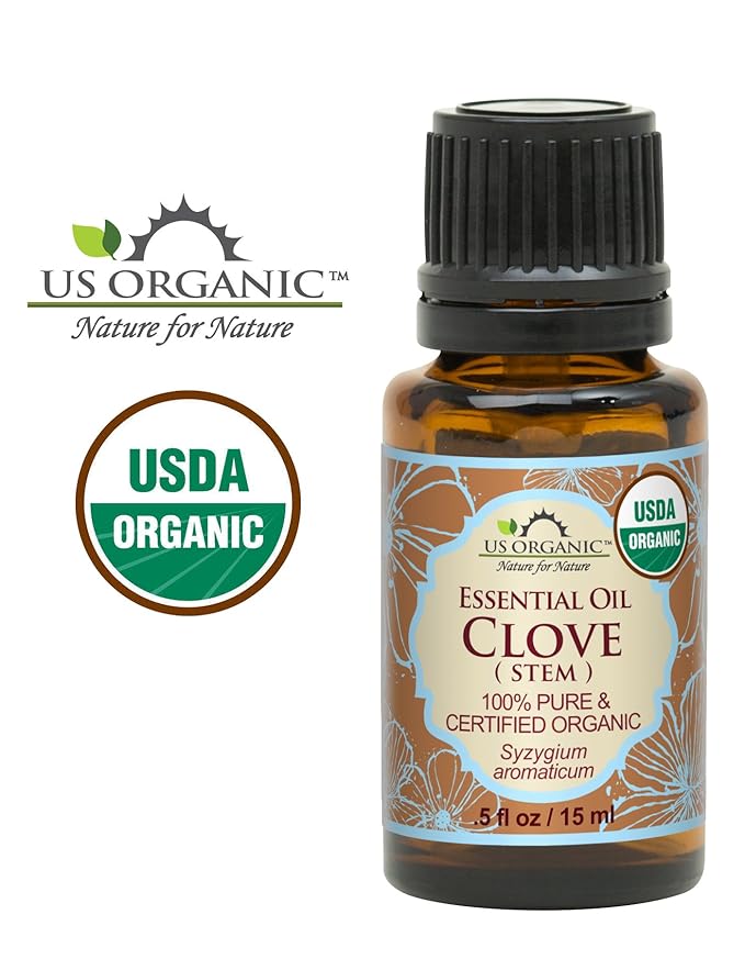 US Organic 100% Pure Clove Stem Essential Oil - USDA Certified Organic, Steam Distilled (15 ml)-Velvo Beauty