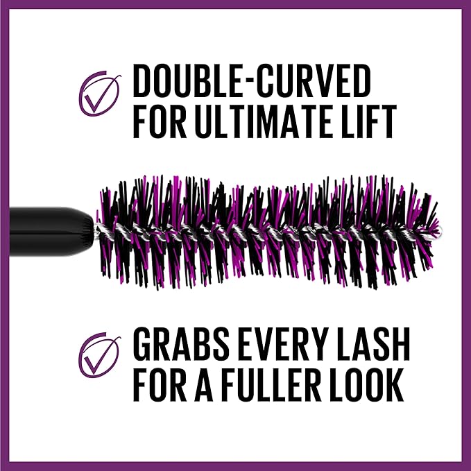 Maybelline The Falsies Lash Lift Waterproof Mascara Volumizing, Lengthening, Lifting, Curling, Multiplying, Eye Makeup, Very Black, 1 Count-Velvo Beauty