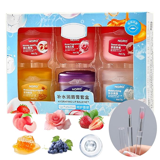 Lip Moisturizer Lip Balm, 6-Pack Lip Balm Hydrating, Lip Hydration Lip Care Products, Lipbalm For Dry Lips, Lip Sleeping Mask Tinted Lip Balm Set, Lip Mask Overnight Nourishing Cracked Lips-Velvo Beauty