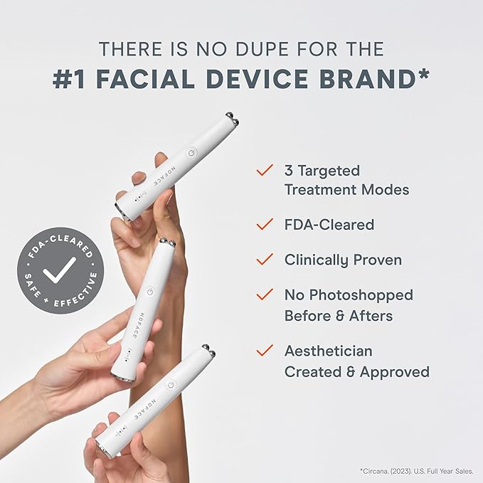 NuFACE FIX MicroWand Microcurrent Facial Device, FDA Cleared - Eyes, Lips & Lines Treatment with Serum Activator - Lip Plumper, Eye Depuffing Wand, Wrinkle & Smile Line Reducer, 3 On-the-Go Modes-Velvo Beauty