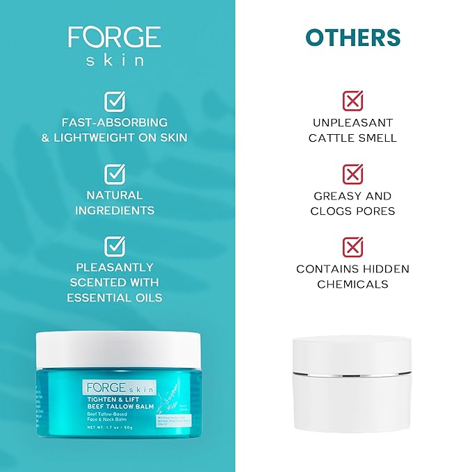 Original Tighten and Lift Cream Beef Tallow for Skin Women |Grass Fed Beef Tallow and Honey Balm for Face | Under Eye Firming Cream Tightening Lifting Sagging Skin Beef Tallow Moisturizer-Velvo Beauty