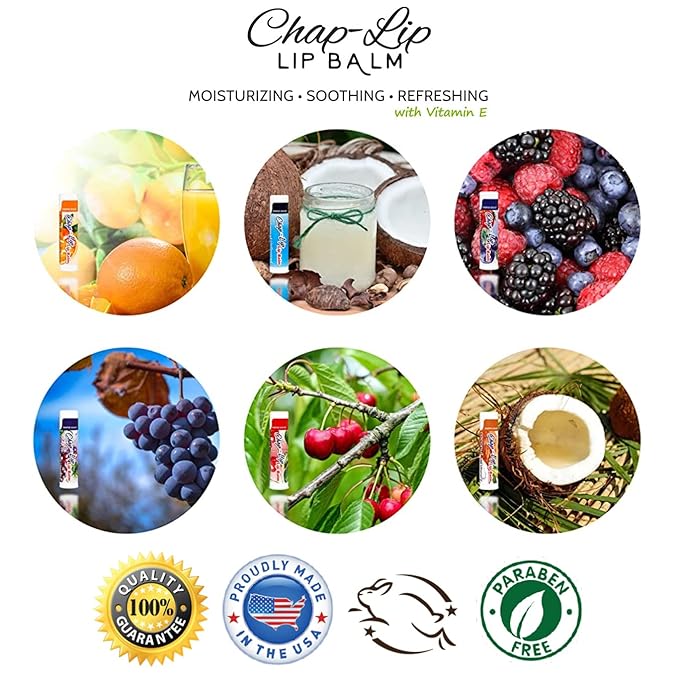 Vitamin E with Coconut Oil - Lip Moisturizer Treatment - Moisturizing, Soothing, & Refreshing, Total Hydration Treatment & Lip Therapy - Assortment of 6 Refreshing Flavors, 48 Count-Velvo Beauty