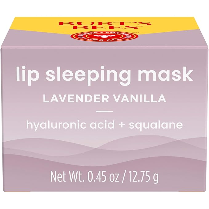 Burt’s Bees Lavender Vanilla Lip Sleeping Mask, With Hyaluronic Acid and Squalane Moisturizer To Instantly Hydrate Lips, Overnight Lip Mask, Lip Treatment, 0.45 oz.-Velvo Beauty