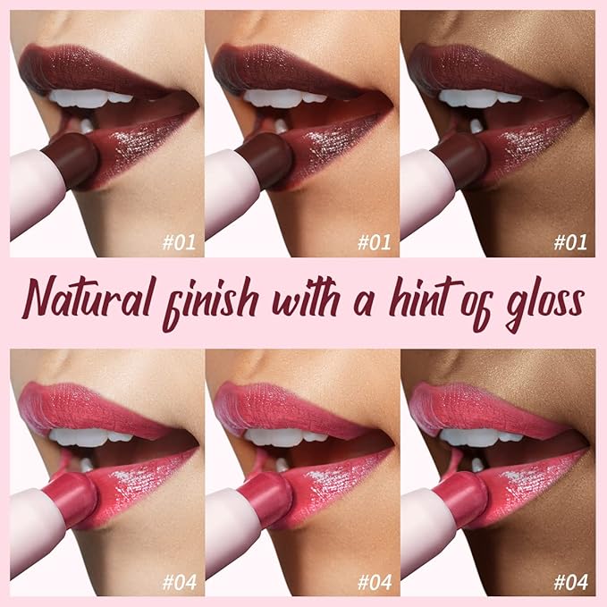2PCS Tinted Lip Balm Chapstick with Color, Natural Semi - Gloss Finish, Hydrating/Coloring 2 in 1 Moisturizer Lip Stick for Girls & Women #01＋#04-Velvo Beauty