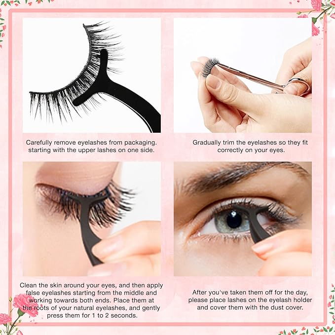 Self Adhesive Eyelashes Natural Look False Eyelashes Reusable Self Stick Lashes, No Glue Needed, 5 Pairs Mixed-Velvo Beauty