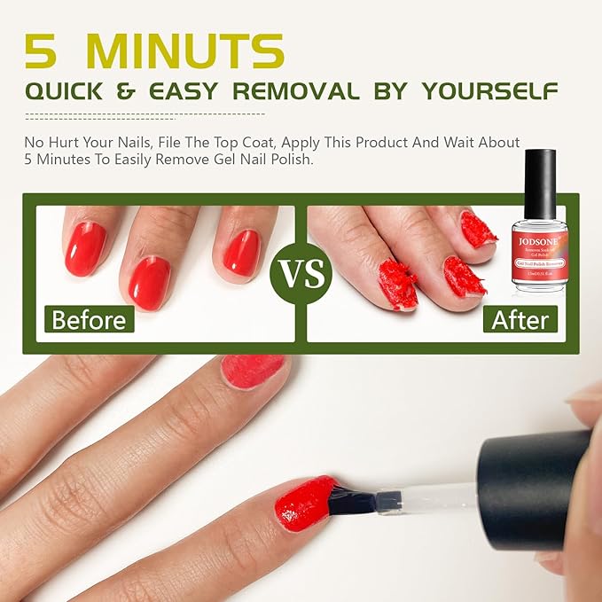 JODSONE Gel Nail Remover Quick Gel Nail Polish Remover and Base Coat Top Coat Simple Set is Suitable for Beginners to Try-Velvo Beauty