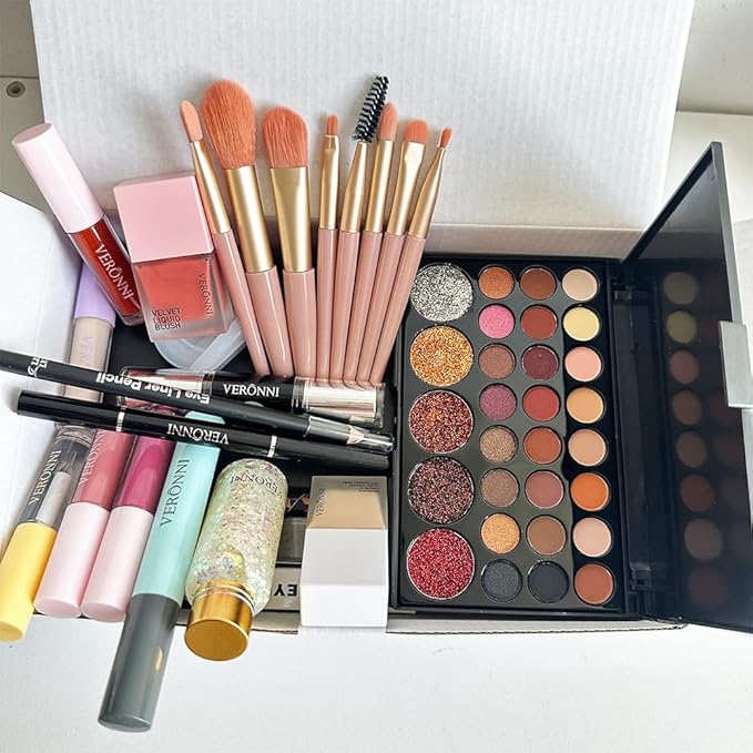 VERONNI All in One Makeup Kit,Eye Face Lips Makeup For Mother's Day,Multipurpose Women's Makeup Sets,Beginners and Professionals Alike (All in one makeup set)-Velvo Beauty