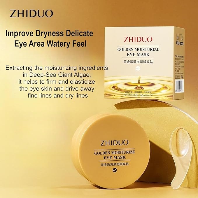 Under Eye Patches - 24K Gold Eye Mask,Moisturizing Serum for Firming, Brightening, and Relieving Eye Fatigue - Under Eye Patches for Dark Circles and Puffiness (gold)-Velvo Beauty