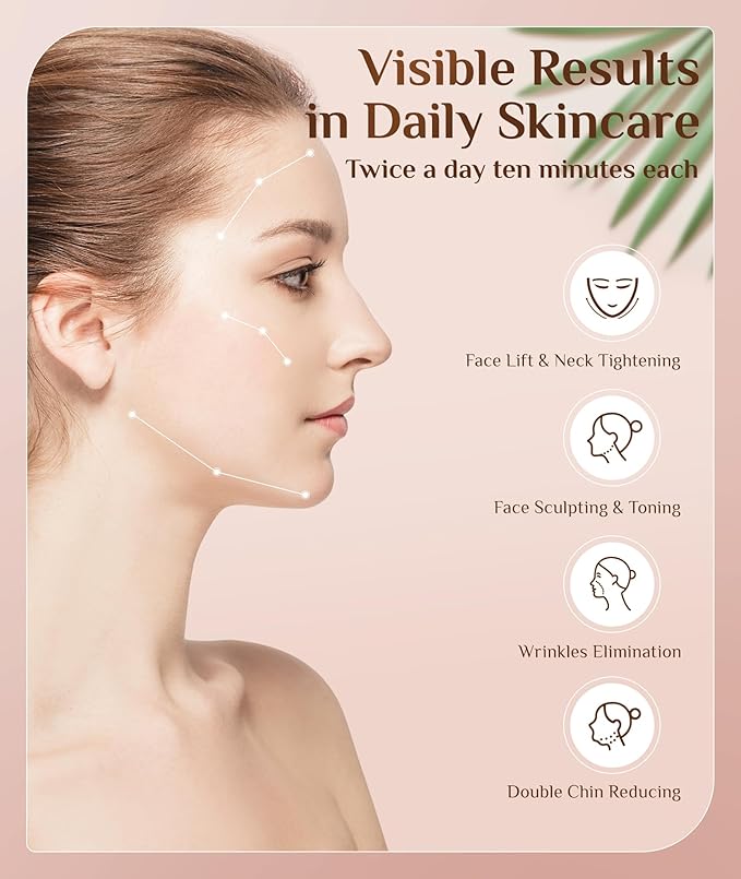 7 Color Galvanic Machines - Red Light Therapy for Face and Neck, Face Massager Tool for Wrinkles, Double Chin, Vibrating Facial Massager with Thermals, White-Velvo Beauty