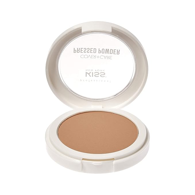 KISS Cover and Care Acne Control Pressed Powder Shine Free Face Light Weight Makeup Setting Powder - APP325 (Toffee)-Velvo Beauty