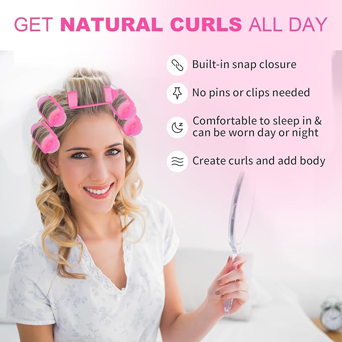 60 Pieces Foam Sponge Hair Rollers - Hair Styling Curlers for Hair Curls (2.8x0.79inch, Pink)-Velvo Beauty