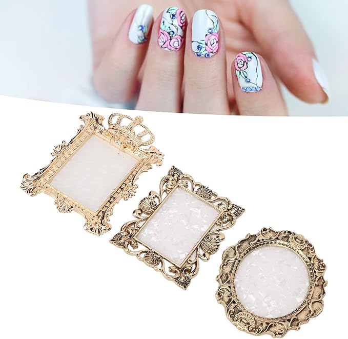 Nail Art Resin Palette,3pcs Vintage Nail Art Palette Multi Functional Display Mixing Nail Coloring Palette Nail Polish Color Mixing Palette for Makeup Gold Copper Color-Velvo Beauty