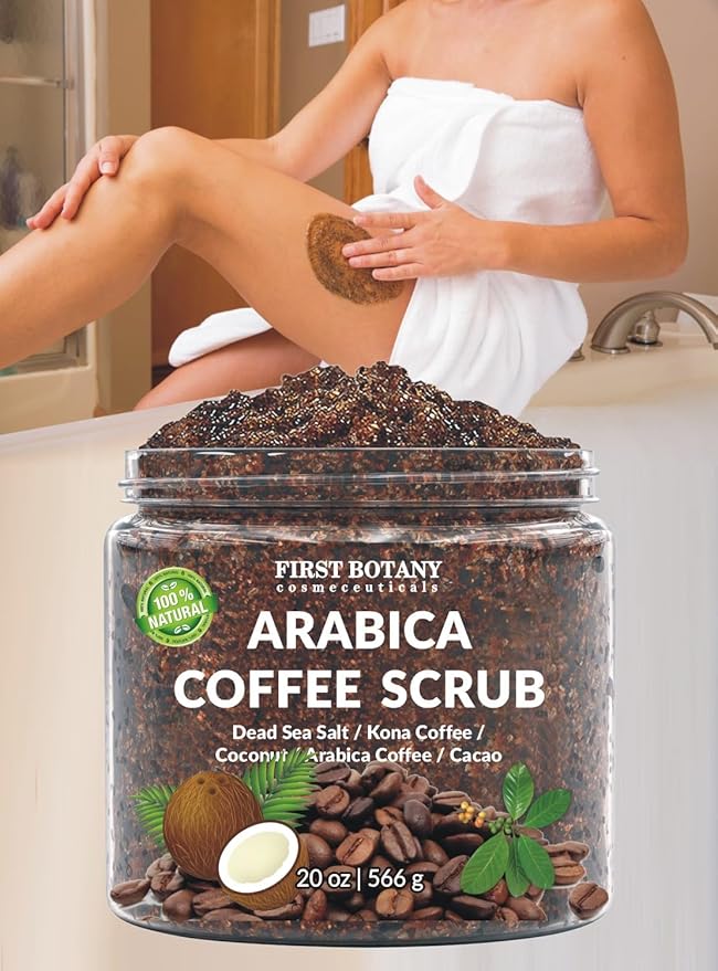 First Botany Cosmeceuticals, 100% Natural Arabica Coffee Scrub with Organic Coffee Coconut & Shea Butter, 20 oz-Velvo Beauty