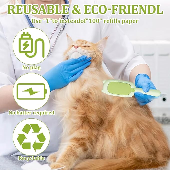 Reusable Lint Roller, Portable Lint Brush, Pet Hair Remover, Super Sticky and Washable, for Clothes, Furniture, Dog & Cat Hair(Green)-Velvo Beauty