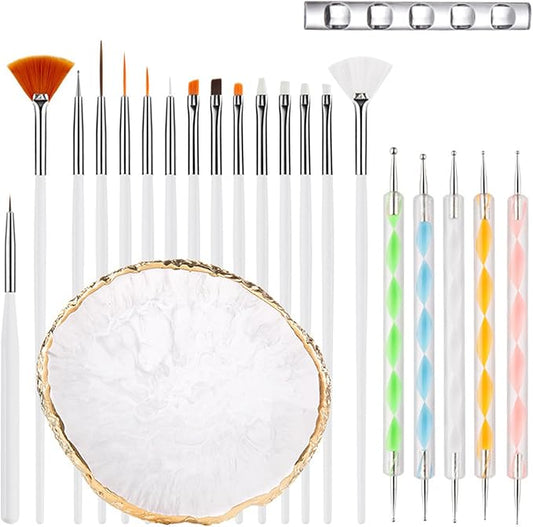 22 Pack Resin Art Palette, Makeup Mixing Palette, Gold Edge Nail Art Tool Gel Design Nail Art Makeup Mixing Tray DIY-Velvo Beauty