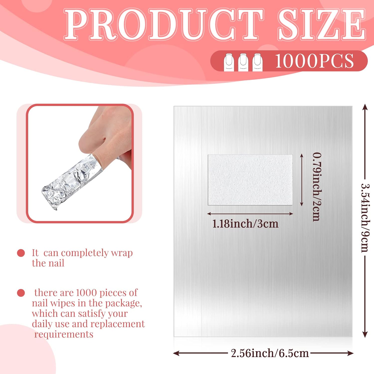 1000 Pcs Polish Remover Foil Wraps with Pre Attached Lint Pad for Removing, Silver-Velvo Beauty