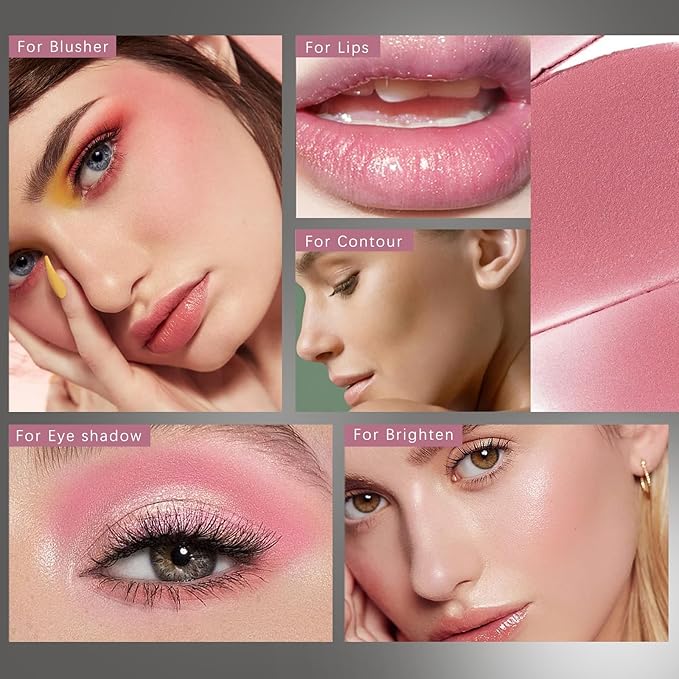 3 Pcs Cream Blush Contour Highlighter Stick for Cheeks Eyes Lips Lightweight Dewy Finish Blush Stick Waterproof Long Lasting Contour Stick Trio Wand Face Makeup Set for Girls and Women (2+5+6)-Velvo Beauty