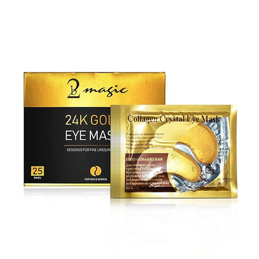 Under Eye Patches 25 Pairs, Golden Eye Mask with Amino Acid & Collagen for Puffy Eyes, Dark Circles,Bags and Wrinkles with Collagen-Velvo Beauty