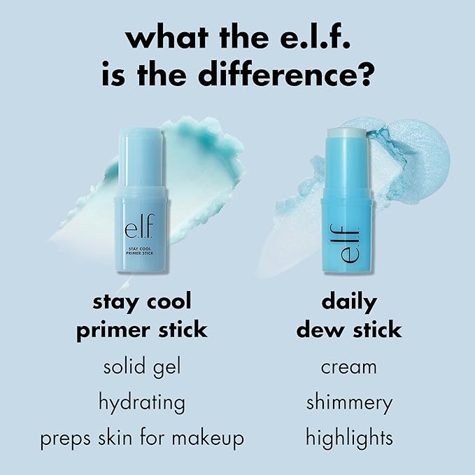 e.l.f. Stay Cool Primer Stick, Hydrating Gel Primer Preps Skin For Makeup, Imparts A Cooling Feel, Infused With Aloe Water, Vegan & Cruelty-Free-Velvo Beauty