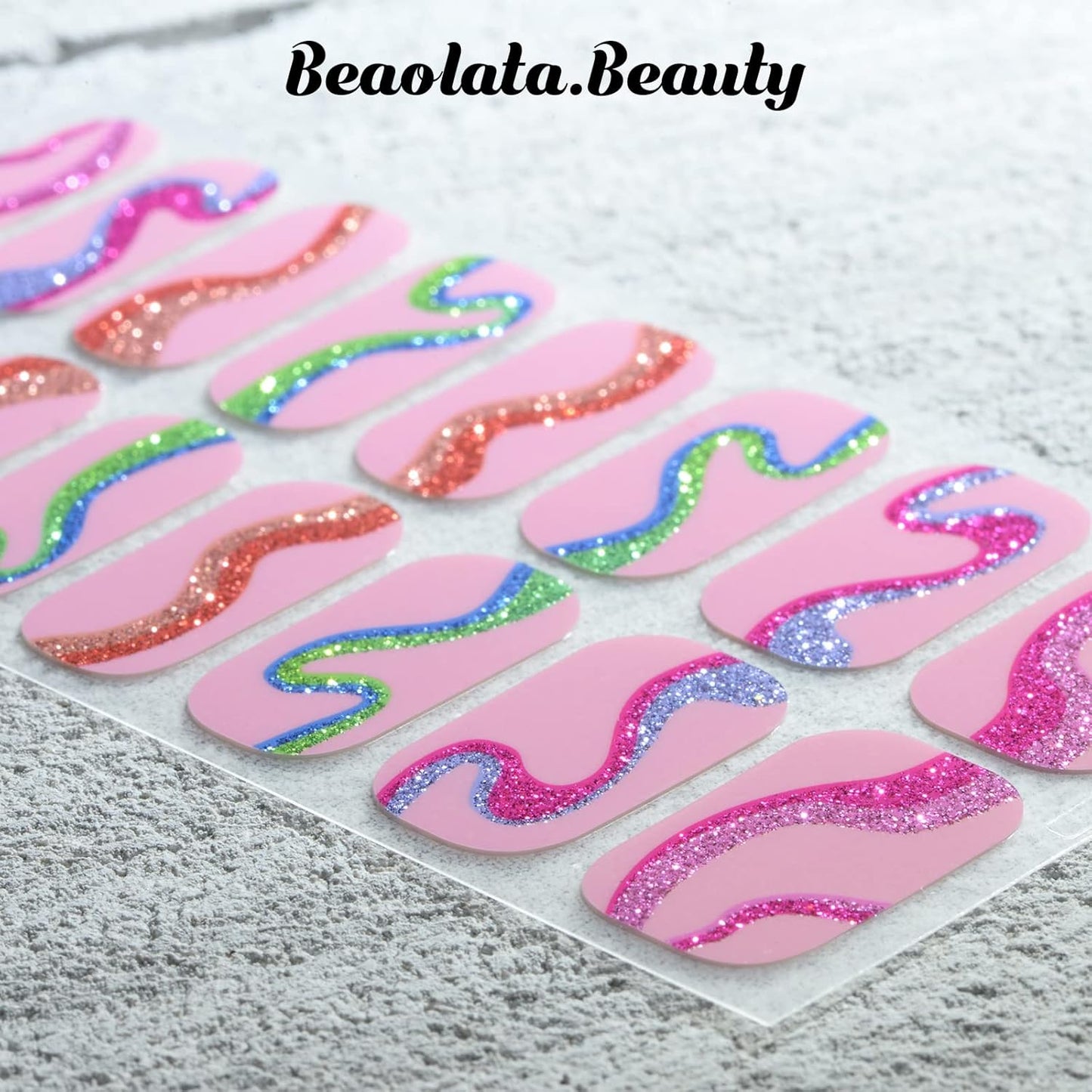 Nail Polish Strips, 32PCS Salon Quality Wraps, Long Lasting Gel Nail Stickers for Women Easy Apply& Remove (Bubble Gum Dark Pink)-Velvo Beauty