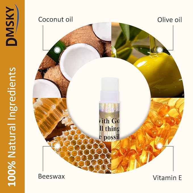 DMSKY 60 Lip Balm Bulk, Christian Gift for Women Men Faith Religious Moisturizing Lip Care Product Stocking Stuffers with Inspirational Scripture Happy Moment Praise God for Friend-Velvo Beauty