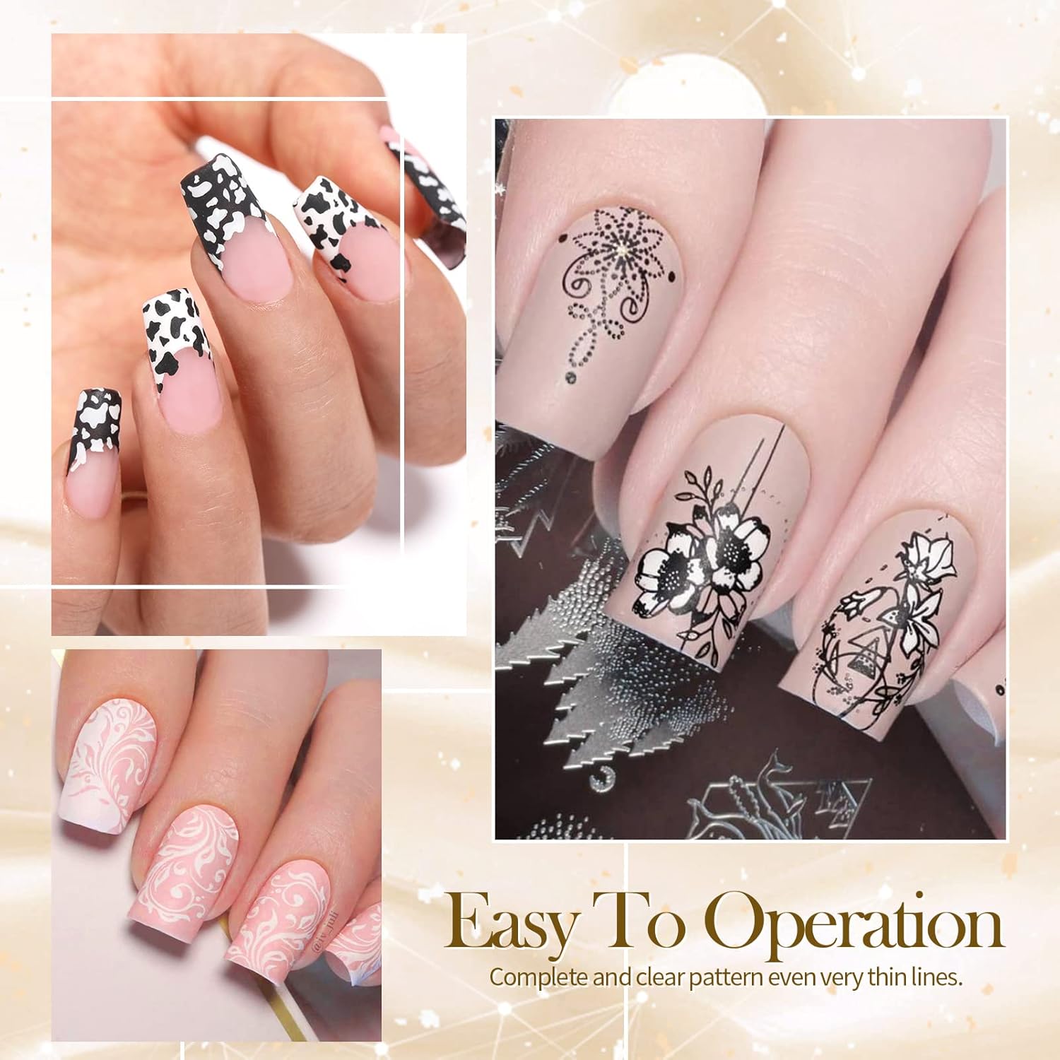 Born Pretty Nail Art Stamping Polish White Black Manicure Image Stamp Polish Set Print Polish Varnish 2 Bottles-Velvo Beauty