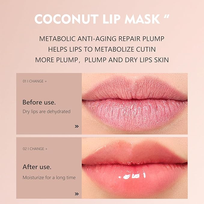 Pudaier 3Pcs Lip Care Kit with Coconut Lip Mask Caramel Lip Scrub Strawberry Lip Oil for Shiny and Nourishing Lips, Dry Lips Treatment, Moisturizing Lip Care For All Day Hydration-Velvo Beauty