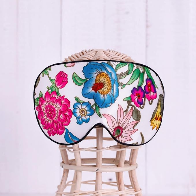 100% Pure Silk Eye Mask Sleep Eye Mask Eye Cover Eyeshade Sleeping Eye Mask Printed Colors (#10)-Velvo Beauty