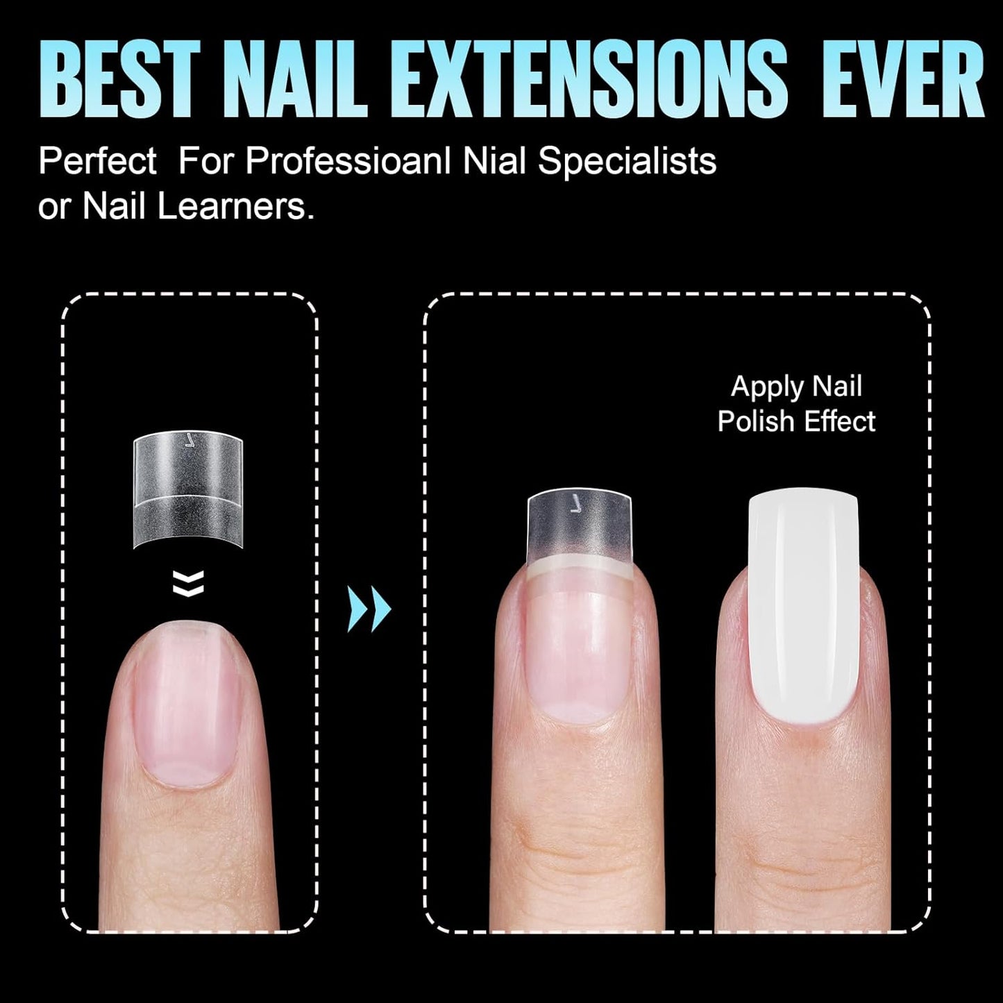 TOMICCA Short Square Nail Tips, Acrylic Half Cover Nail Tips, 10 Sizes Full Matte Gel No C Curve, Nail Extension Tips for Beginner and Professional 240Pcs-Velvo Beauty