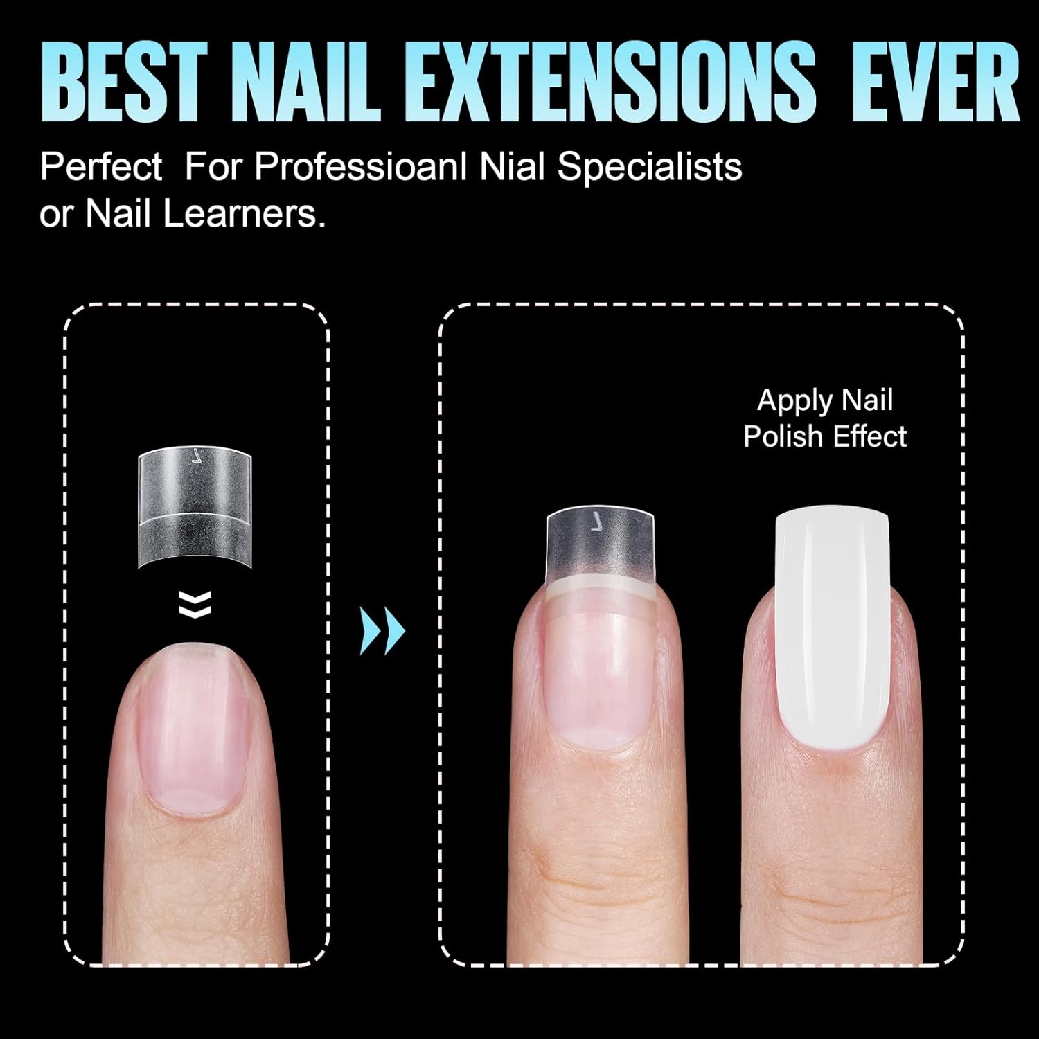 TOMICCA Short Square Nail Tips, Acrylic Half Cover Nail Tips, 10 Sizes Full Matte Gel No C Curve, Nail Extension Tips for Beginner and Professional 240Pcs-Velvo Beauty