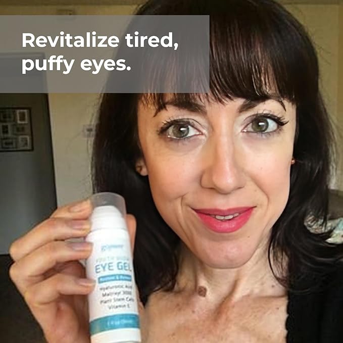 goPure Youth Glow Eye Gel - Anti-Aging Eye Cream that Soothes and Hydrates, Made with Matrixyl 3000 and Hyaluronic Acid for Improve the Look of Puffiness, Dark Circles, and Under Eye Bags - 1 fl oz-Velvo Beauty