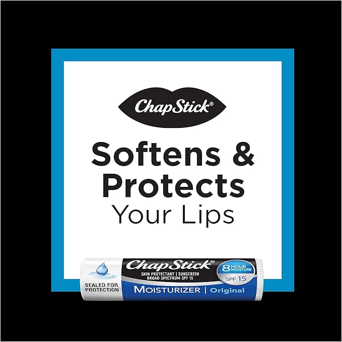 ChapStick Moisturizer Original, Black Cherry and Cool Mint Lip Balm Tubes Variety Pack, SPF 15 and Skin Protectant - 0.15 Oz (Pack of 3)-Velvo Beauty