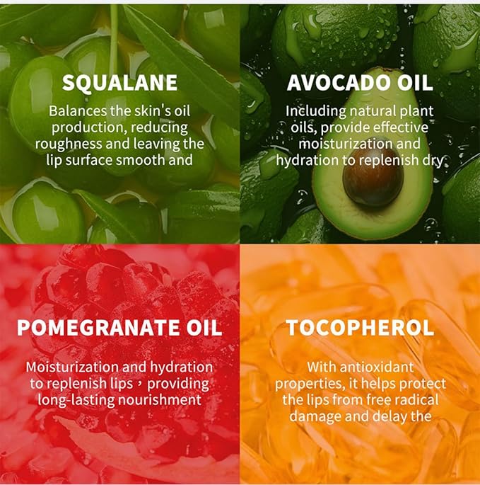 MAEPEOR Glowing Lip Oil 7 Colors Hydrating Lip Balm Nourishing Lip Care Lip Treatment Glossy Finish Non-sticky Moisturizing Lip Balm (04 Jam)-Velvo Beauty