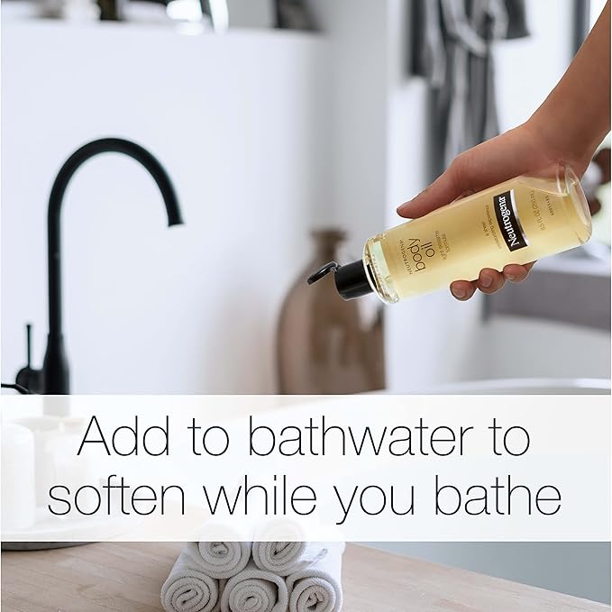 Neutrogena Body Oil Light Sesame Formula, 16 fl oz, Radiant Glow Moisturizer for Dry Skin, Bath & Shower Oil For Smooth and Hydrated Skin-Velvo Beauty