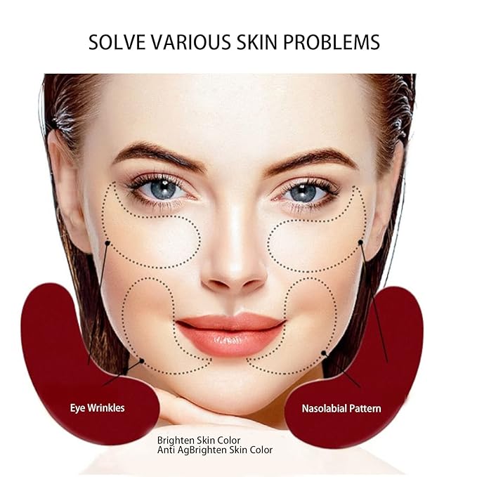 Eye Patches, 20PCS Red Ginseng Repair Eye Moisturizing Nourishing Eye Patch Firming Pad Dark Circles Crystal Collagen 3g for Wrinkles, Puffy Eyes-Velvo Beauty